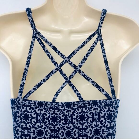 NWT Market & Spruce Blue Geometric Medallion Print Maxi Dress with Strappy Back - Picture 3 of 16